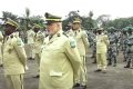 Des officiers français de la "GR" lors d'une cérémonie de port de galons, en janvier 2023 à Libreville. © Capture d'écran/Gabon 24