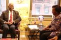 Raymond Ndong Sima et Louise Mushikiwabo, le 18 septembre 2023, à New York. © Mission Perm. Gabon/ONU