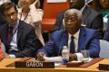 Raymond Ndong Sima lors de son discours au Conseil de sécurité de l'ONU, le 20 septembre 2023 à New York. © AFP