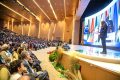 Le président de la transition, Brice Clotaire Oligui Nguema, à la tribune du Sommet des trois bassins (Amazonie – Congo – Bornéo Mékong), au Congo-Brazzaville, le 28 octobre 2023. © Presse présidentielle