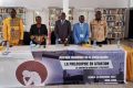 Les professeurs Mvé Ondo, Nzinzi, Soumaho, Mavoungou-Bouyou lors du lancement de la journée mondiale de la philosophie, le 18 novembre 2023, à l’UOB. © Gabonreview
