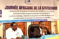 Pierre Claver Mfouba, directeur général de la statistique (micro) déclinant le thème de la Journée africaine de la statistique, le 18 novembre 2023. © Gabonreview