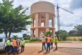 Le Copil visitant le château d’eau de Ntoum dont les travaux ont évolué à 87%, le 5 décembre 2023. © Gabonreview