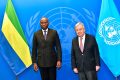 Le général Oligui Nguema et le António Guterres, le 18 décembre 2023, à New York. © Com. présidentielle