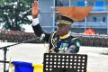 Le nouveau chef d'État-Major Général des FAG, Jean Bedel Bouka, prêtant serment, le 12 janvier à Libreville. © Com. présidentielle