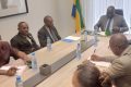 Les membres du Groupement des entreprises de l'eau et de l'électricité du Gabon (G3E-Gabon) chez le ministre de l'Énergie et des Ressources hydrauliques, Jeannot Kalima. © Gabonreview