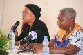 Le Haut représentant du président de la transition, Colette Metimbe Fady, accompagné du ministre du Travail et de la Lutte contre le chômage, Solange Guiakie. © D.R.