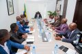 Un moment de la réunion de crise autour de la problématique de délestage électrique dans le sud du Gabon, le 1er février 2024, convoqué par le ministre de l’Énergie et des Ressources hydrauliques, Jeannot Kalima. © D.R.
