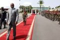 Le général Brice Clotaire Oligui Nguema, ce mercredi 28 février 2024 à l'aéroport international Léon Mba de Libreville. © Capture d'écran/Gabon1ère