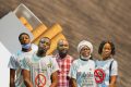 Des membres de l'ONG SOS Tabagisme Gabon et leur président (chemise à carreaux). © Gaboneview/Montage
