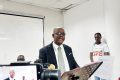 Joachim Mbatchi Pambou, le président de l’UFC lors de son discours le 1er amrs.  GabonReview