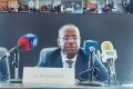 Le gouverneur de la BEAC, Yvon Sana Bangui, s’entretenant par visioconférence avec les journalistes des six pays de la Cemac, le 25 mars 2024. © D.R.