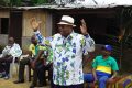 Julien Nkoghe Bekale en pleine campagne pour le PDG, en août 2016 à Ntoum. © Facebook