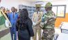Le général Brice Clotaire Oligui Nguema visitant l’École du Prytanée militaire de Libreville, le 24 avril 2023. © Com. présidentielle