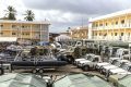 Une vue du matériel roulant mis à la disposition des FDS gabonaises, le 16 avril 2024 au camp Ntchorere à Libreville. © Com. présidentielle