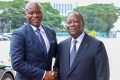 Les présidents Brice Clotaire Oligui Nguema et Alassane Ouattara, le 11 avril 2024 à Abidjan. © Présidence RCI