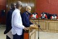 Brice Laccruche Alihanga et Emmanuel Tony Ondo Mba devant la barre, le 24 mai 2024. À leur gauche, le parquet général. © GabonReview