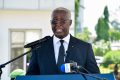 Raymond Ndong Sima s’exprimant à la fête du travail, le 1er mai 2024. © D.R.
