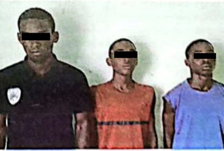 Les trois cambrioleurs présumés après leur arrestation. © l'Union/Sonapresse