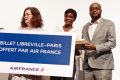 Judith Mangodou Mboko (au centre), lauréate de la 6e édition du concours «Ma thèse en 180 secondes», le 18 juin 2024. © GabonReview