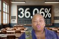 Camélia Ntoutoume Leclercq donnant les résultats du premier tour du Bac sur les antennes de Gabon 1e. © GabonReview/Montage