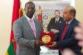 André Jacques Augand et Abderrazak El Akari, le 28 mai 2024, à Rabat. © Communication ministère gabonais des Sports