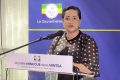 La ministre de la Réformes des institutions, Murielle Minkoué-Mintsa, le 28 juin 2024, à Libreville. © GabonReview