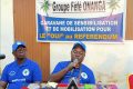 Féfé Onanga s’exprimant à Port-Gentil. © GabonReview