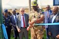 Le général Jude Ibrahim Rapontchombo procédant à l’inauguration de l’aire de jeux offerte par Moov Africa Gabon Télécom, le 23 juillet 2024. © GabonReview