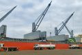 Débarquement de 11 000 tonnes de sucre au port d’Owendo, le 10 juillet 2024. © D.R.