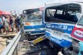 Après l’accident du 19 juin au PK12, les taxis-bus ont été sommés de débarquer leurs clients au parking de l’ENA/EPCA. © D.R.
