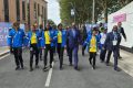 Brice Clotaire Oligui Nguema en compagnie des membres de la délégation du Gabon à Paris, le 25 juillet 2024. © D.R.