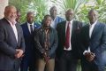 Les responsables du groupe Cornerstone and BDI et les membres du gouvernement gabonais, le 5 février 2025. © D.R.