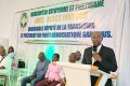 Pacôme Moubelet Moubeya délivrant le message du président du PDG, Blaise Louembe empêché, le 8 mars 2025. © GabonReview