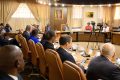 Alexandre Barro chambrier dirigeants les travaux avec les partenaires au développement du Gabon, le 13 mai 2025. © D.R.