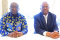 Le président de l’APDPVP, Joël Dominique Ledaga et le Médiateur de la République, Alexis Boutamba Mbina, le 1er mai 2025. © D.R.