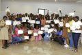 Photo de famille avec Ingrid Marina Swagath Leyoubou, le 6 mai 2025, à Port-Gentil. © GabonReview