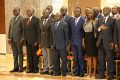 Les responsables des Partis politiques lors de la rencontre avec le président de la
République. © D.R.