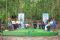 Pascal Ogowé Siffon, le général Serge Hervé Ngoma et les autres participants à la conférence de presse de lancement, le 13 juin 2025, à l’Arboretum Raponda Walker. © GabonReview