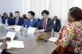 Camélia Ntoutoume Leclercq échangeant avec la délégation chinoise, le 24 juin 2025 à Libreville. © D.R.