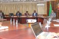Alexandre Barro Chambrier et les membres du gouvernement, le 3 juin 2025, à Libreville. © D.R.