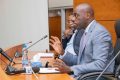 Le ministre gabonais de l’Economie numérique, de la Digitalisation et de l’Innovation, Mark Alexandre Doumba, présidant les travaux. © D.R.