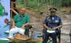 Le ministre du Tourisme, Pascal Ogowe Siffon, et le Commandant en chef des Forces de Police nationale, le général Serge Hervé Ngoma, le 13 juin 2025, à l’Arboretum Raponda Walker. © GabonReview