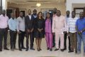 Les leaders politiques et associatifs issus de la plateforme les Volontaires du oui, réunis autour d'Ingrid Marina Swagath Leyoubou au centre en noire. © GabonReview