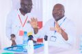 Le président de Réagir Michel Ongoundou loundah et le député Jean-Valentin Leyama lors du Congrès de 2022. © D.R