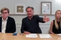 Maître Pierre-Olivier Sur, avocat de la famille Bongo et ancien bâtonnier du barreau de Paris, au centre, le 11 juillet 2025. © GabonReview