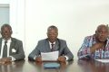 Le professeur Moulengui Boukosso lisant la déclaration, le 14 juillet 2025, à Libreville. © GabonReview/Capture d’écran