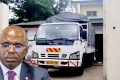 Le camion affrété par François Ndong Obiang au déménagement au siège de Réagir. © D.R.