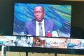 Le gouverneur de la Banque centrale, Yvon Sana Bangui, face à la presse, le 30 juin 2025. © GabonReview