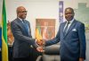Le ministre Edgard Moukoumbi et son hôte le vice-président de la BDEAC, Jean Paterne Megne Ekoga. © D.R.